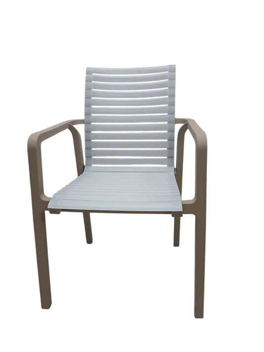 Silla con Respaldo Transparente Taupe